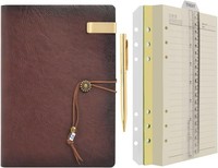 Wonderpool Leder A5 Tagebuch Notizbuch Ringbuch Mit Stift –NachfüLlbarer Ordner