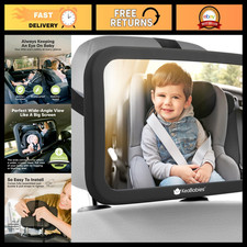 Baby Car Seat Mirror - Wide View, Shatterproof, Adjustable, Safe for Infants