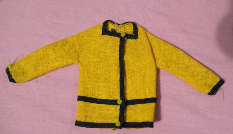Vintage Francie Clothes - Vintage Francie 1287 Border Line Yellow Jacket
