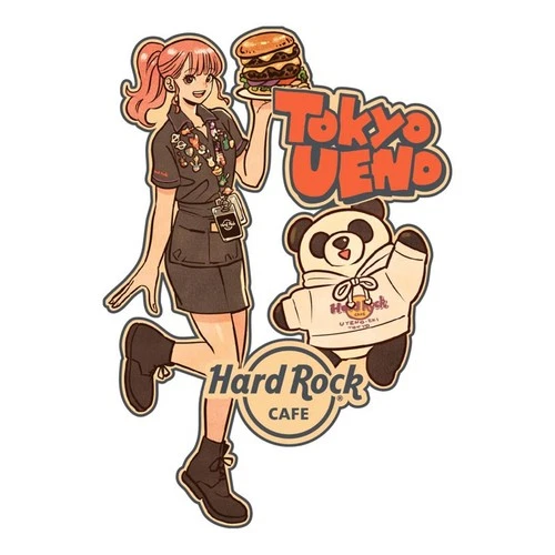 Hard Rock Cafe Tokyo UYENO 2026 Panda Ryosuke Takeuchi Server Girl Pin Badge