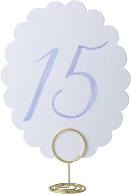 Wedding Table Numbers 1-20 for Wedding Reception with Gold Scalloped Blue