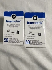 2 TRUE METRIX Self-Monitoring Glucose Blood Test Strips~ 100 Strips Total~SEALED