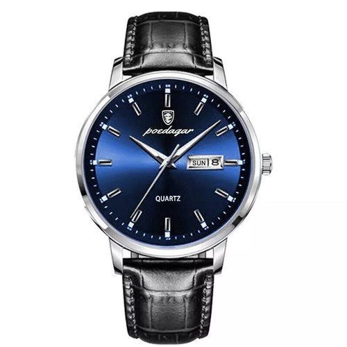 Reloj Pulsera Hombre Cuarzo Impermeable Hombre Cuero Reloj Luminoso Calendario - Imagen 15 de 27