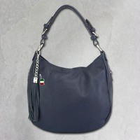 Florence Echtleder Hobo Bag Damen Blau Schultertasche UmhäNgetasche OTF134B