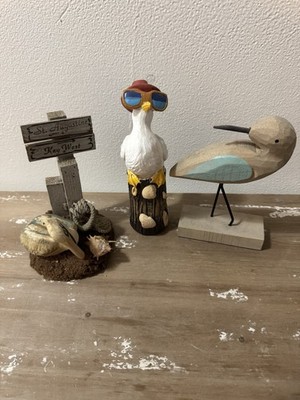 3 Seagull, Sea Birds Figurines Coastal Beach Nautical Home and Shelf Decor
