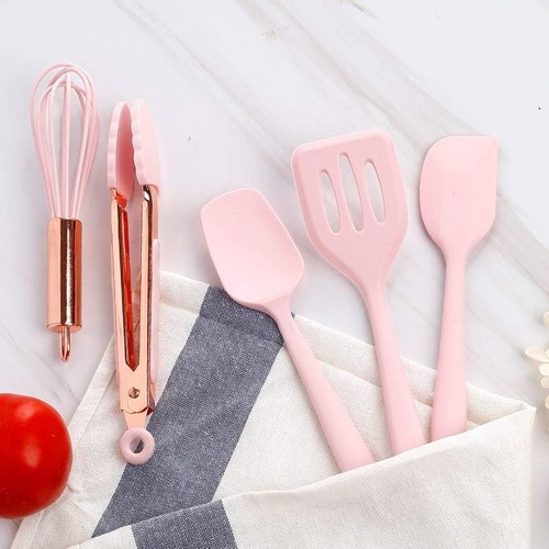 5 pcs Rose Gold Silicone Kitchen Tools Silicone Kitchen Cooking Set Kitchen - Picture 8 of 12