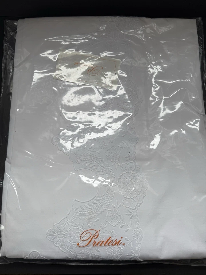 Funda Nórdica Pratesi Original Queen Piel de Ángel Blanca Hecha en Italia 100% Algodón Foto 3 de 4