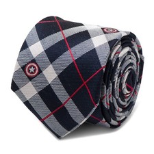 Marvel Captain America Blue Plaid Tie