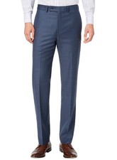 Calvin Klein Mens Slim-Fit Wool Neat Dress Pants 34W 34L Blue - NWT $190