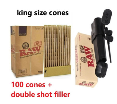The Original RAW Classic Pre-Rolled Cones Kingsize + Double Shot Kegelfüller NEU