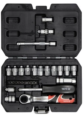 NOUVEAUTÉ - YATO YT-38650 Jeu de douilles traversantes spline 1/4" 29PCS - Photo 1/3