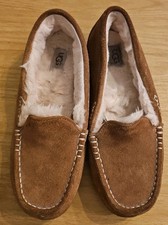 UGG ANSLEY CHESTNUT SHEARLING LINED MOCCASIN SHOE US 9/ EU 40/ UK 7