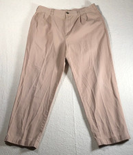 Brooks Brothers 346 Men's Chinos Pleated Classic Straight Tan Wool Cotton 33x30