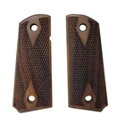 1911 Officer Grips Unfinished Walnut Double Diamond Checkered Pattern Compact