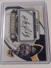 2011-12 ITG BETWEEN PIPES DECADES BYRON DAFOE AUTHENTIC GOALIEGRAPH AUTO 