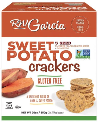 RW Garcia 3 Seed Sweet Potato Crackers, 30 oz. (2x 15 oz bags) NO SHIP TO CA