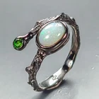 Handmade Natural Opal Ring 925 Sterling Silver Size 6 /R465940