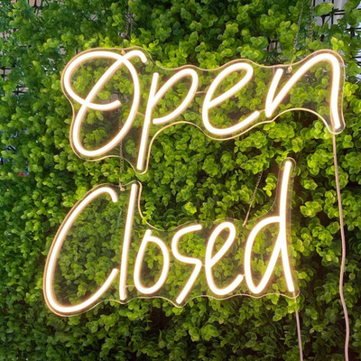 LED Open & Closed Sign Set - USB Powered Light for Business Display, 2 Packs