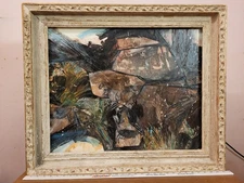 🔥 RARE Vintage '60s Native American Indian Old WEST Petroglyph Painting