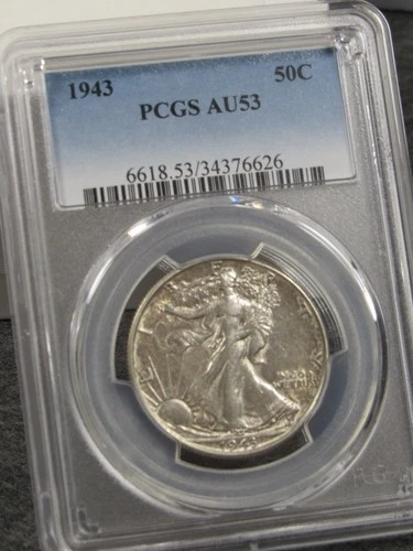 1943 P Walking Liberty half dollar PCGS AU 53 (76626)