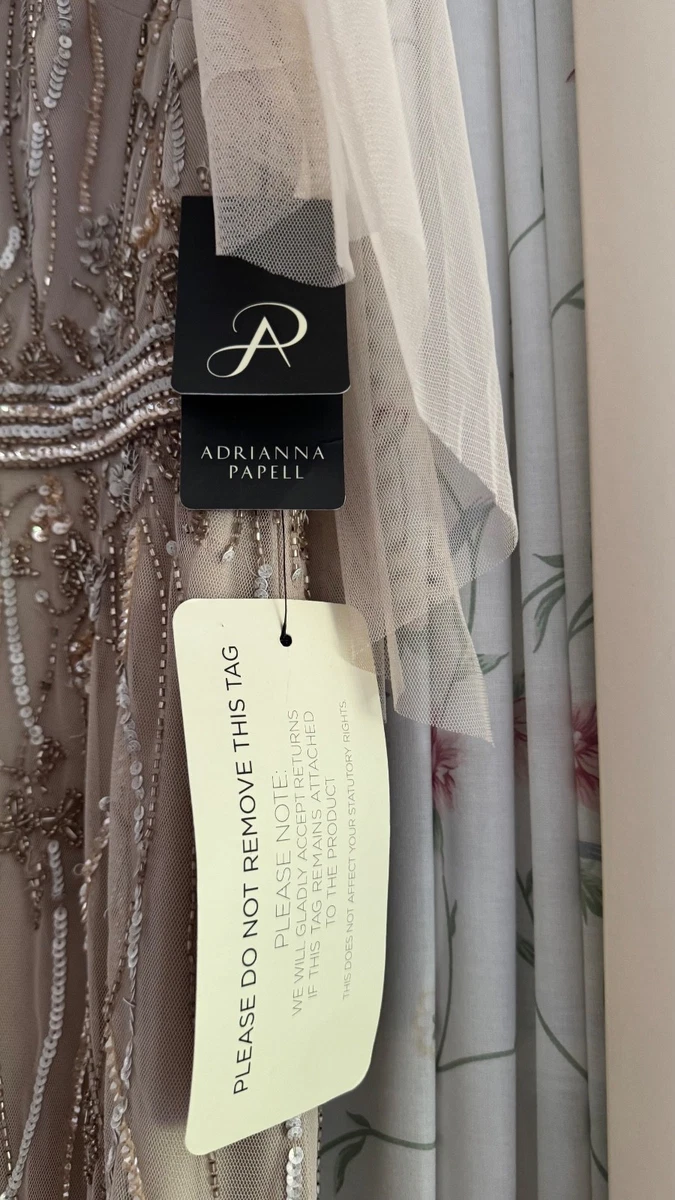 ADRIANNA PAPELL HERMOSO VESTIDO COLOR FAVORECEDOR REINO UNIDO 12 PRECIO DE VENTA SUGERIDO POR EL FABRICANTE 350 £