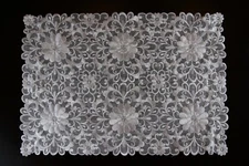 White Ivory Embroidered Lace Placemat Runner Wedding Passover Banquet Party Deco