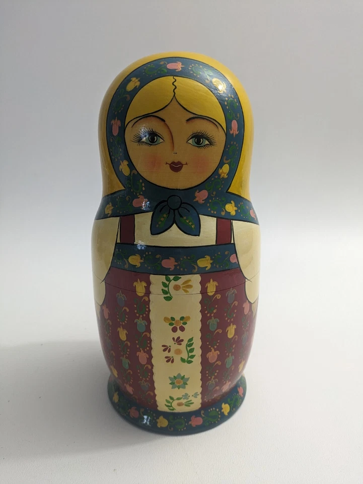 Caja de muñecas de madera rusa Madame Alexander Matryoshka 10" G. Debrekht pintada a mano Foto 3 de 4
