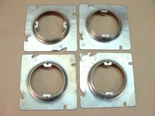 NEW lot of 4 BMC 4 3/4 square electrical box cover 2 3/4" round raised hole