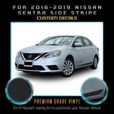 For 2016-2019 Nissan Sentra Side Stripes Graphic Overlay Decal Flat Matte Vinyl