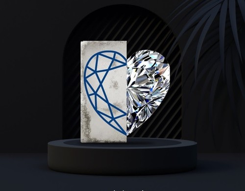 Diamant Naturel Cœur Bleu 0,50 Ct - Qualité D Couleur, VVS1 Pureté - Taille Excellente - Pour Bijouterie Ou Collection