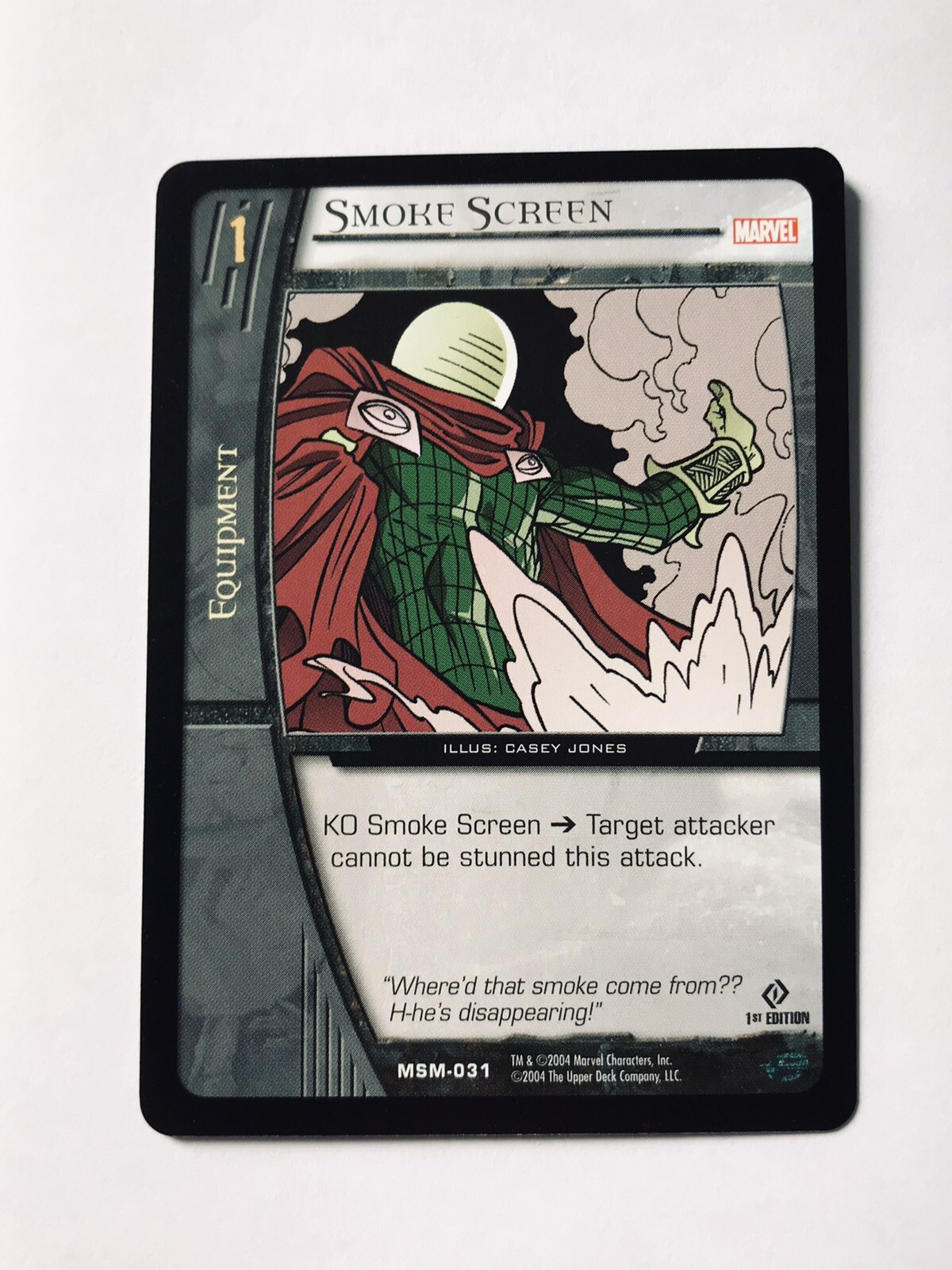 SMOKE SCREEN 1st EDITION CARD VS SYSTEM *401 MSM-031 WEB OF SPIDER-MAN