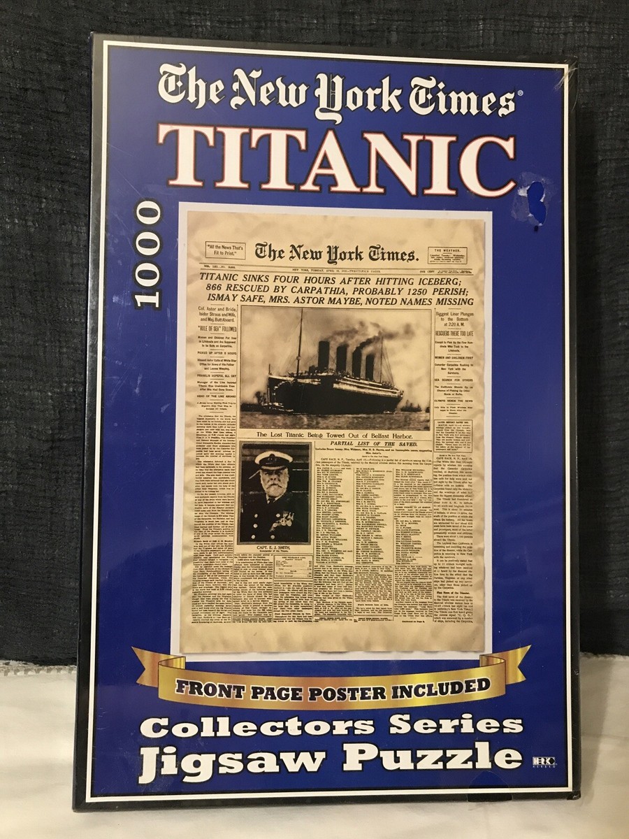 New York Times TITANIC 1000 Piece Jigsaw Puzzle Sealed New with