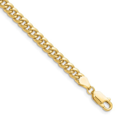 10k 4.5mm Semi-Solid Miami Cuban Chain 9 Inch Anklet | eBay