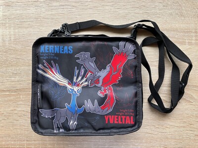 Pokemon Xerneas & Yvertal Black Carrying Pouch/ Shoulder Bag 