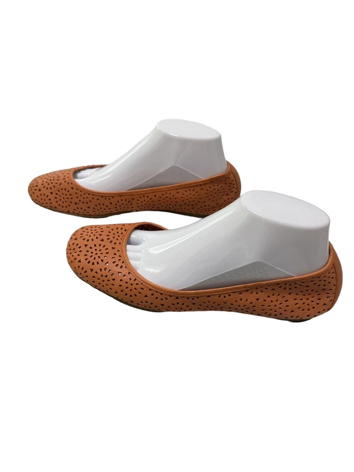 Indigo By Clark’s Tan Leather Bea Flats Size 9.5M #61124 Foto 3 de 4