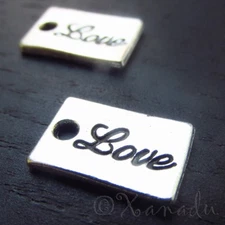 Love Charms - Wholesale Antiqued Silver Plated Pendants C2831 - 20, 50 Or 100PCs