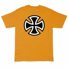 Independent Trucks BAR AND CROSS Skateboard T Shirt GOLD