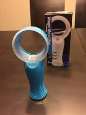 Bladeless  Fan Portable HandHeld no leaf Desktop Cooling Color Change Led Blue