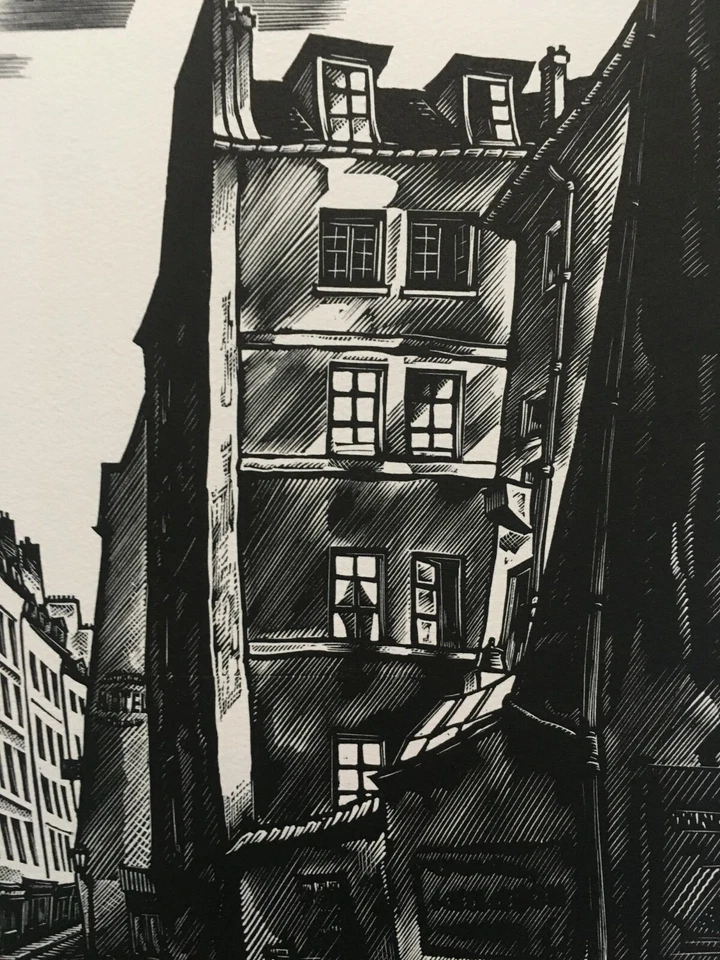 GIRARD-MOND (1892-1953) Gravure 10/15 Rue Xavier Privas Quartier Sorbonne Paris - Photo 4/4