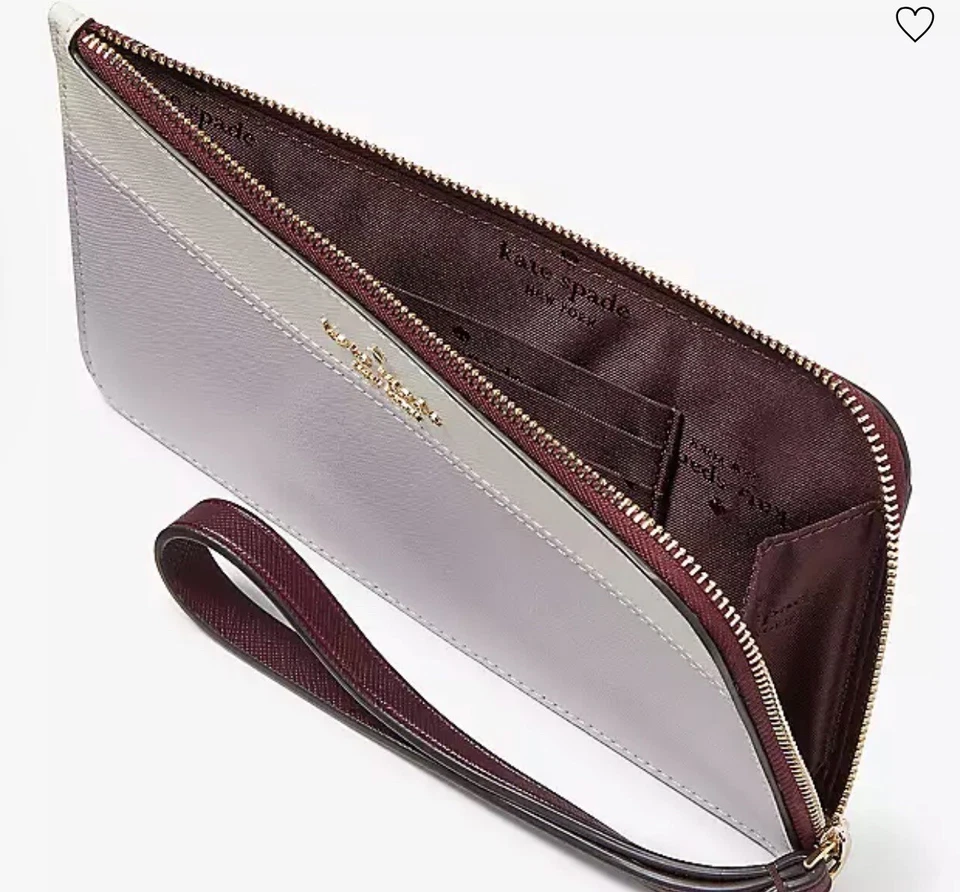 NUEVO CON ETIQUETAS KATE SPADE Lucy Mediano Cremallera en L Muñequera Soporte para iPhone Lila Luz de Luna Foto 3 de 4