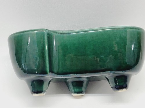 Vintage Footed Planter Green #402 USA 7.5” - Picture 4 of 15