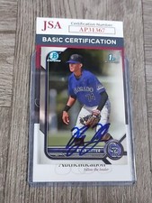 RYAN RITTER 2022 BOWMAN CHROME DRAFT AUTOGRAPHED FIRST BOWMAN ROOKIE CARD.JSA.