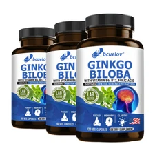 Ginkgo Biloba 5000mg |30/60/120Capsules | Non-GMO,Gluten Free for Brain Function