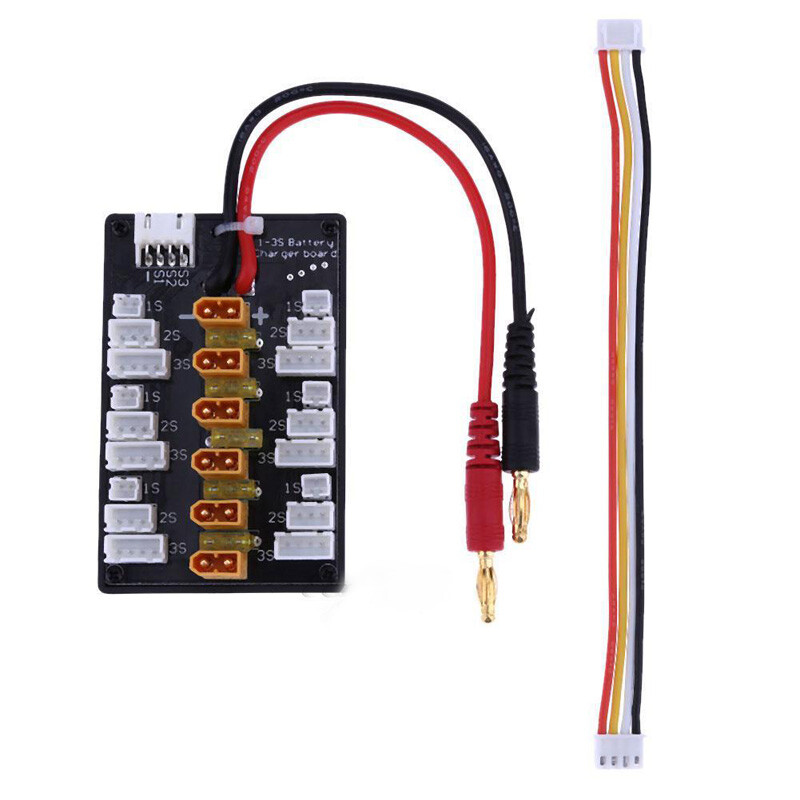Scheda Adattatore Parallelo Per Batterie LiPo 2S 3S 4S - 6 Porte EC2/XH, Per Carica Bilanciata, Modellismo