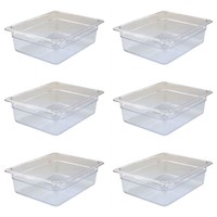 Acmax 6 StüCk Polycarbonat Gn 1/2 GastronormbehäLter 6,5 Liter Tief 100 Mm