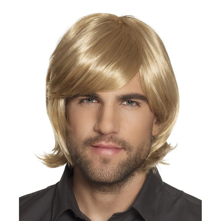 BOLAND BLONDE PERÜCKE HERREN # Karneval 80er 90er Musiker Yuppie Beachboy Kostüm Party