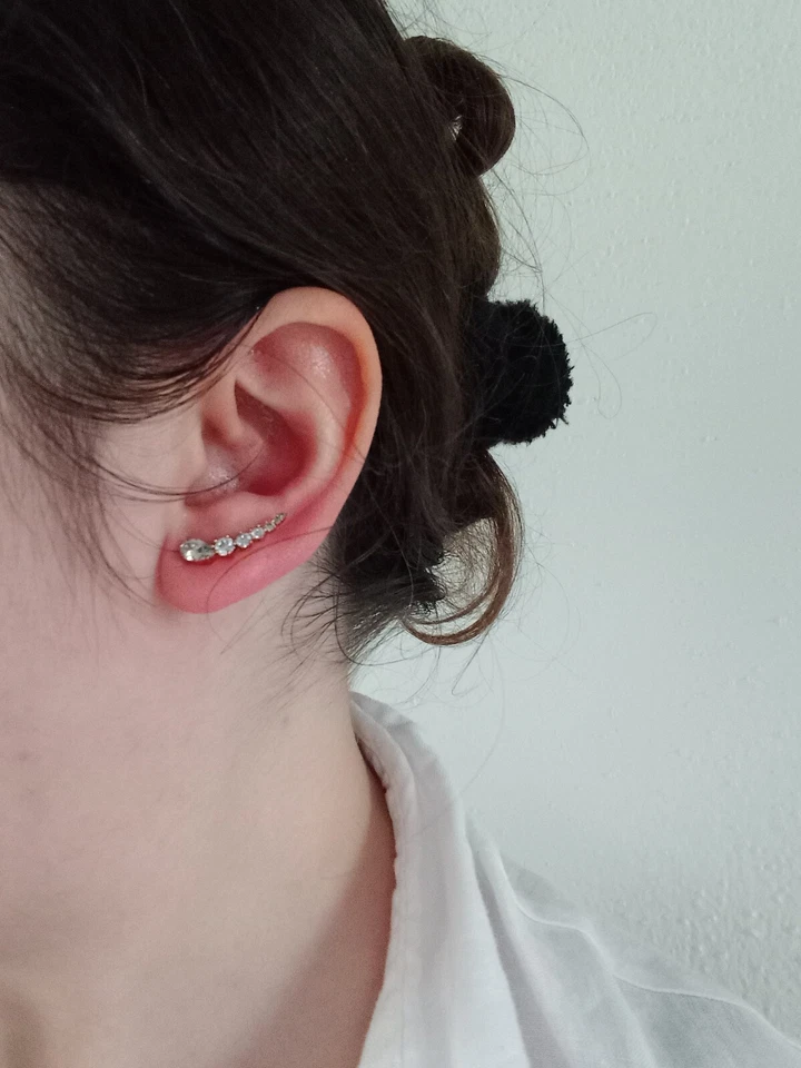 Orecchini oro rosa con cristalli Swarovski - Immagine 4 di 4