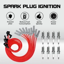 10X Spark Plug Wires +8 Plug For 1990-2003 Dodge 1500 2500 3500 Truck Van 2X1266