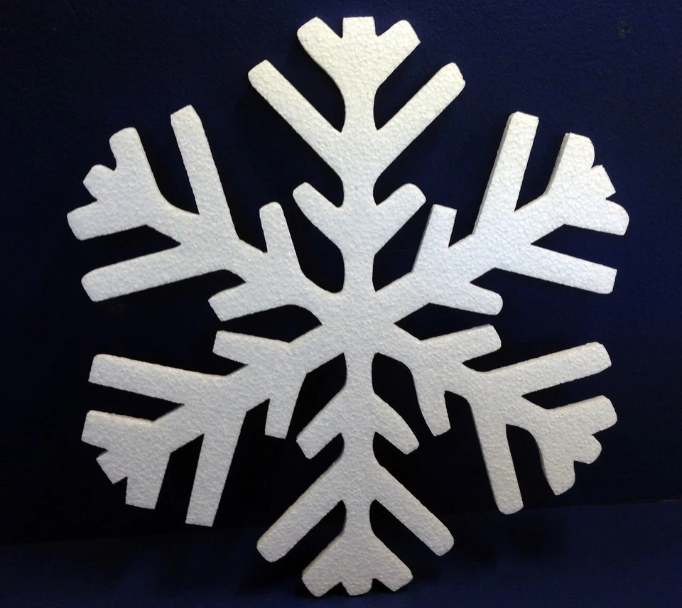 MRPOLYSTYRENE 80 POLYSTYRENE SNOWFLAKE IN HD 1 DESIGN 360MM HEIGHT 10MM THICK