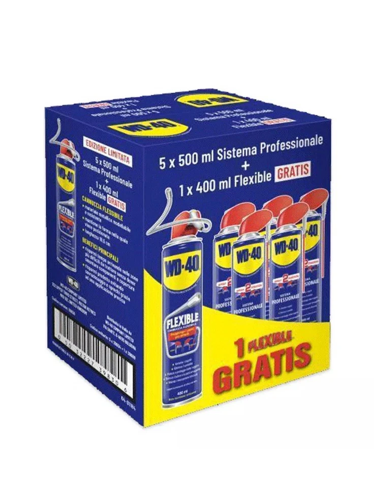 WD-40 BOX PROMO PACK WD40 5 x 500ML + 1 x 400 ML FLEXIBLE PROFESSIONALE MULTIUSO